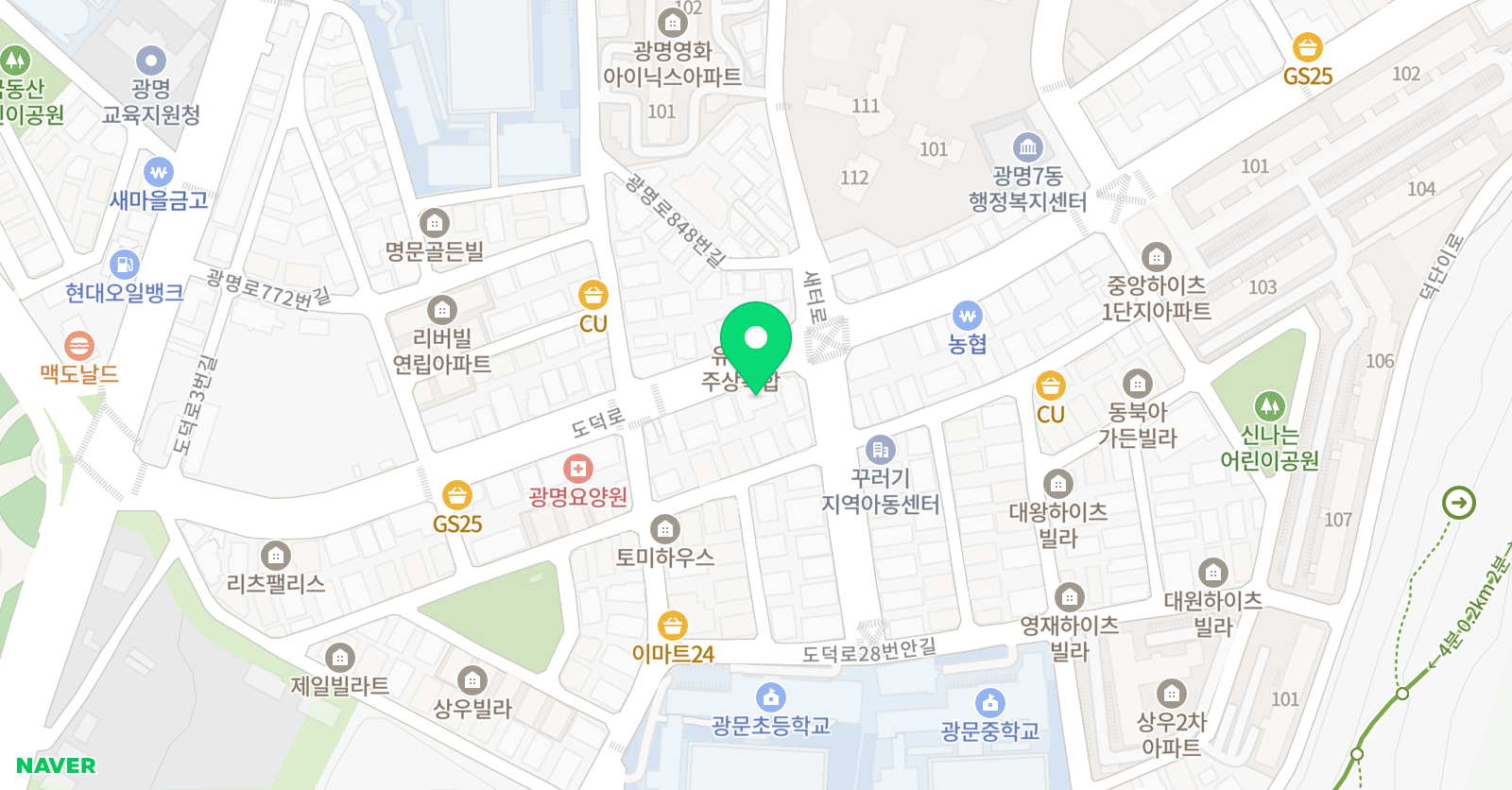 웅진씽크빅 광명학원 위치