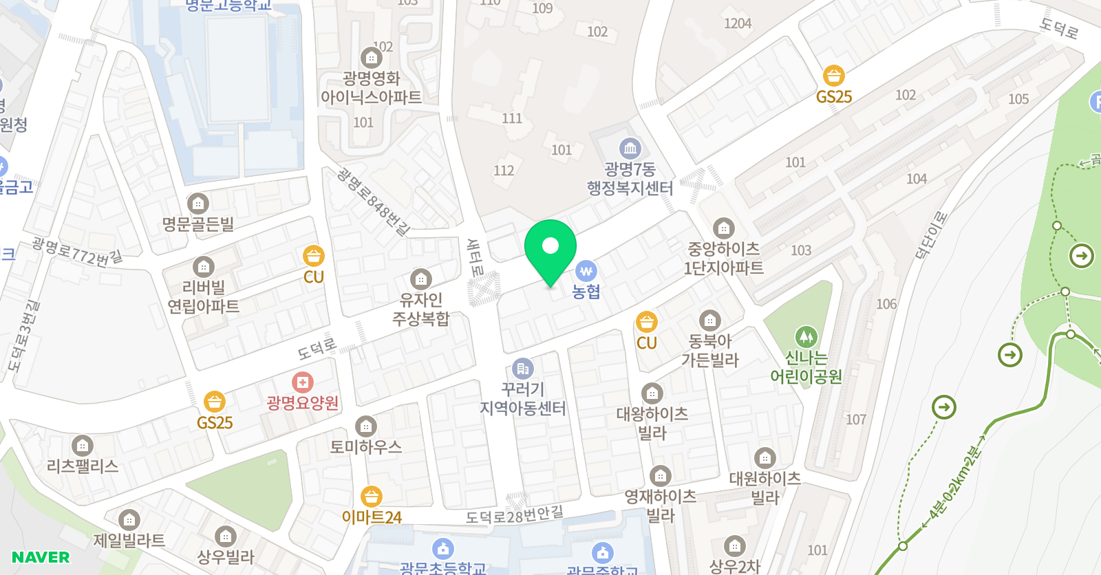 광명소리엘 음악학원 위치