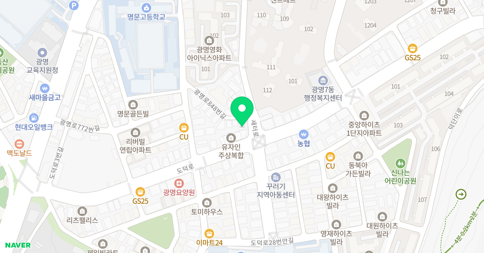레벨업 수학과학학원 위치