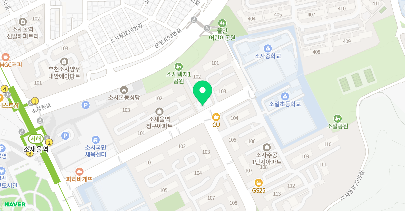티율 태권도장 위치