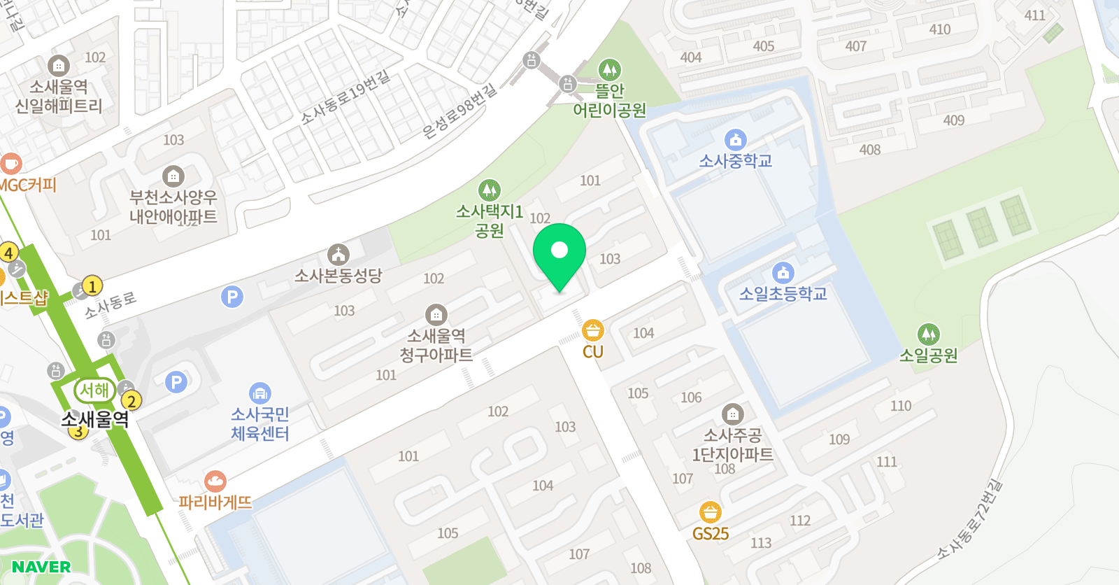 통문 장쌤 영어 위치