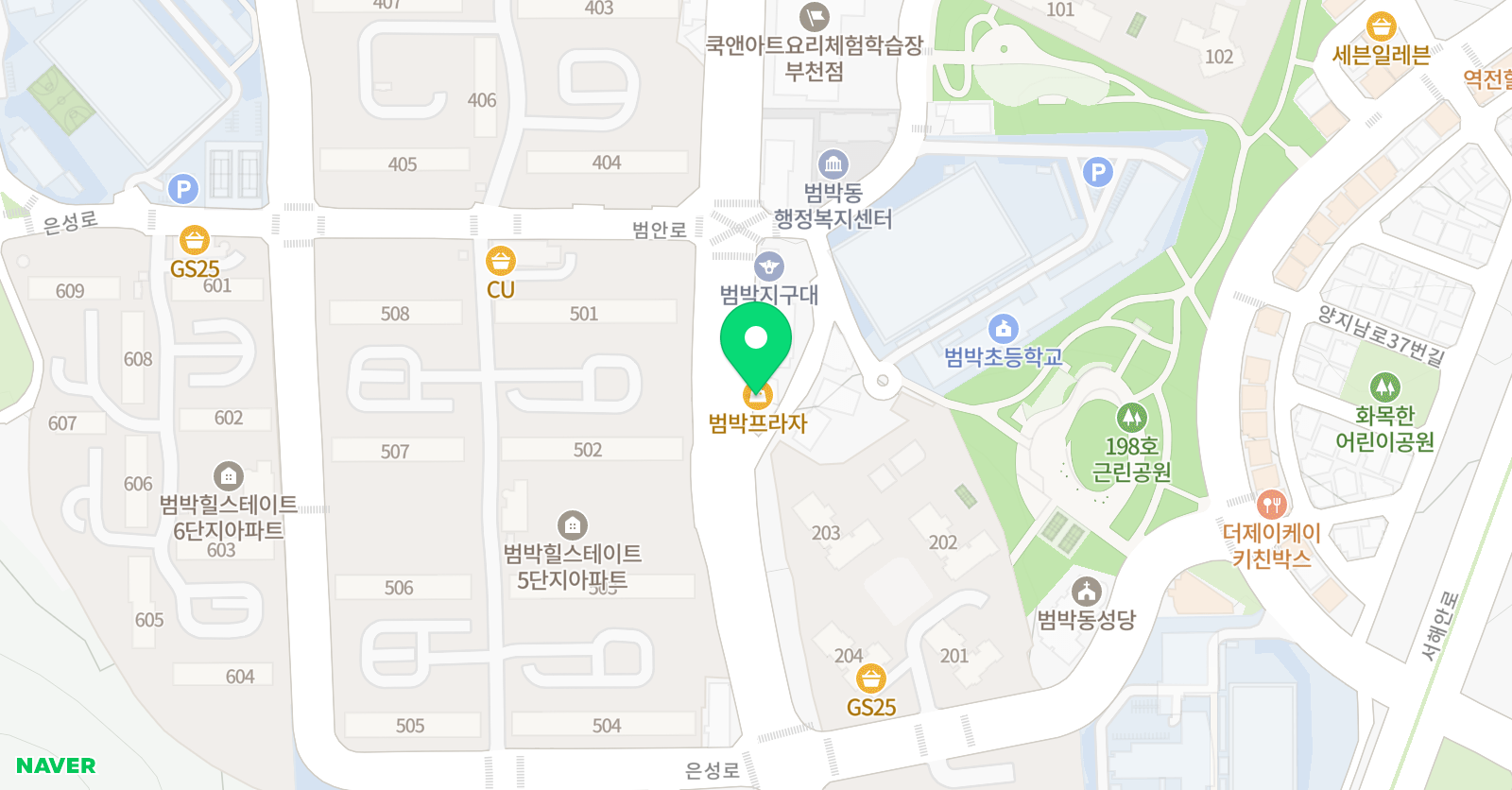 EiE고려대 어학원 수학의힘 범박캠퍼스 위치