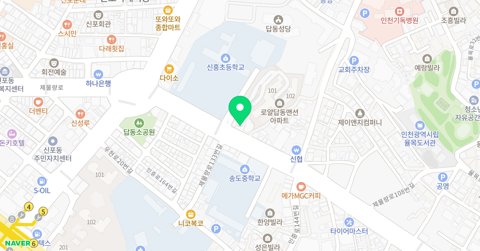 YBM잉글루 인천신흥제1캠퍼스 위치