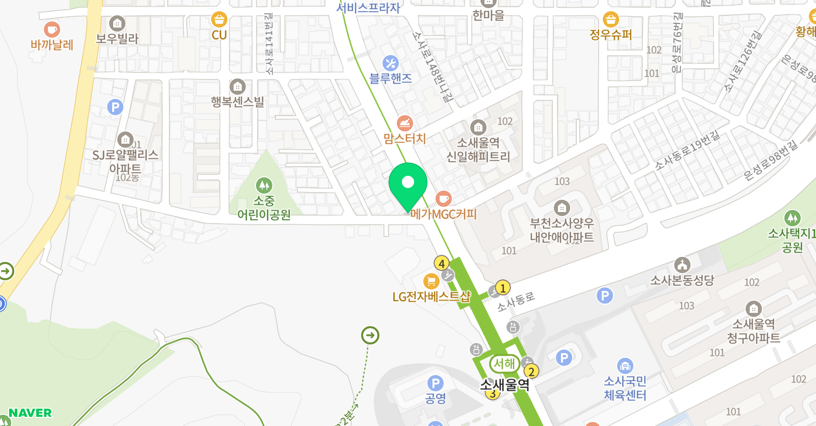 박현 학원 위치