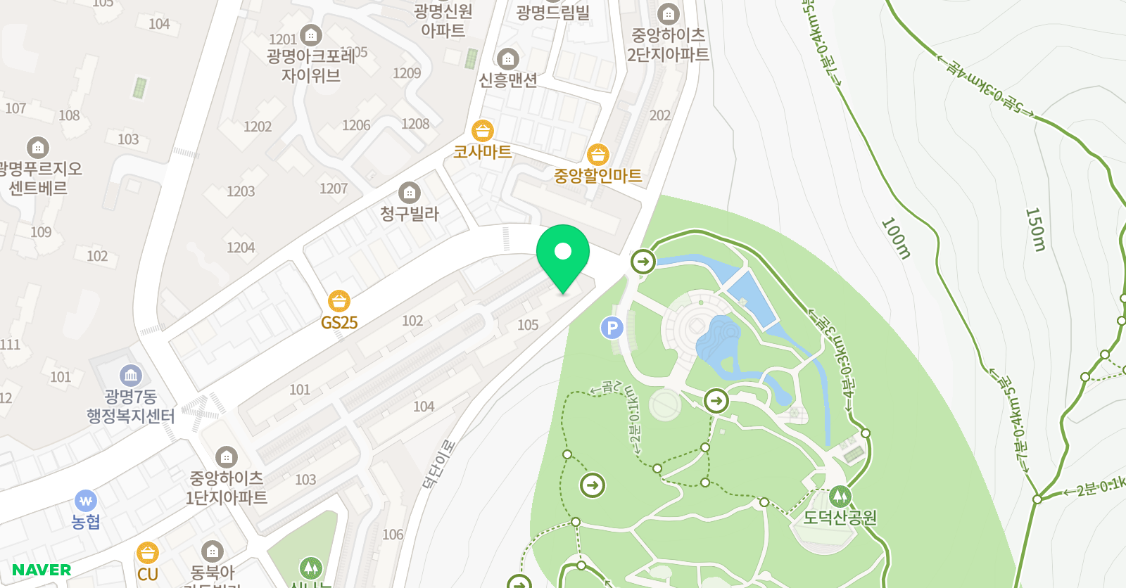 솔루니 광명중앙하이츠 홈스쿨 위치