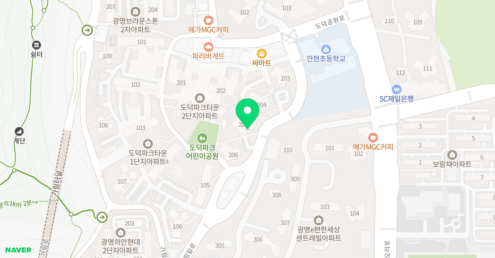 푸르넷공부방 도덕파크 위치