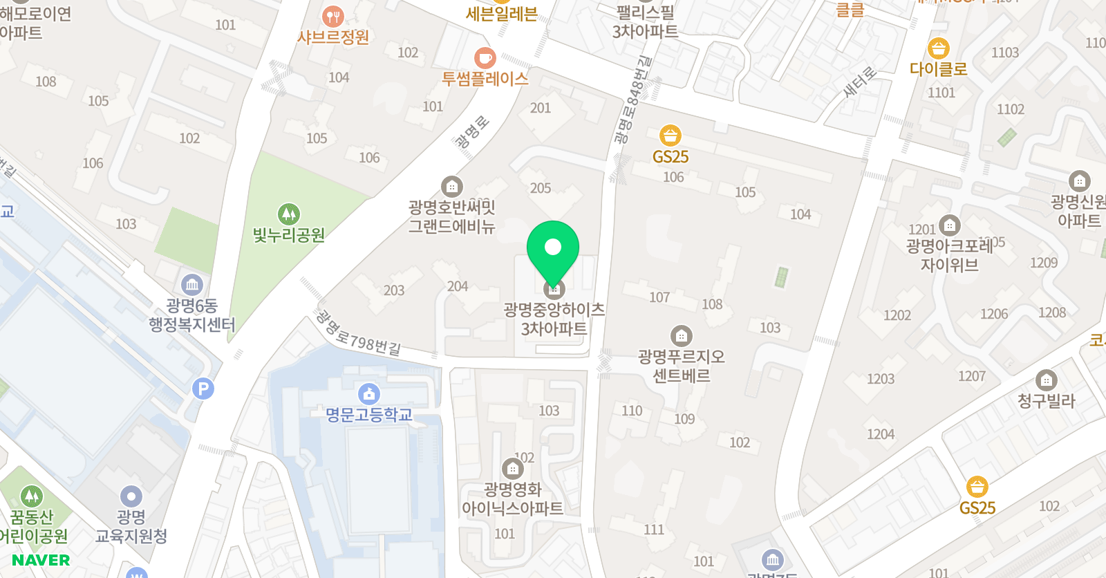 케이스 수학학원 광명1관 위치