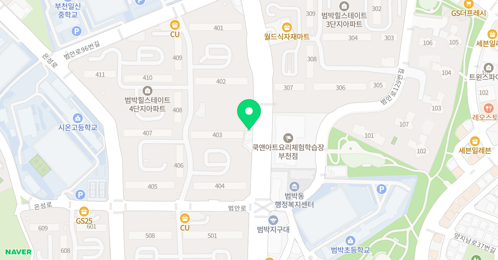 한국체대 새나라 태권도 위치