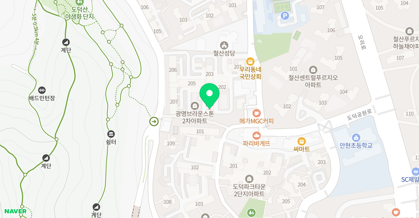재능 스스로교실 하안철산브라운스톤점 위치