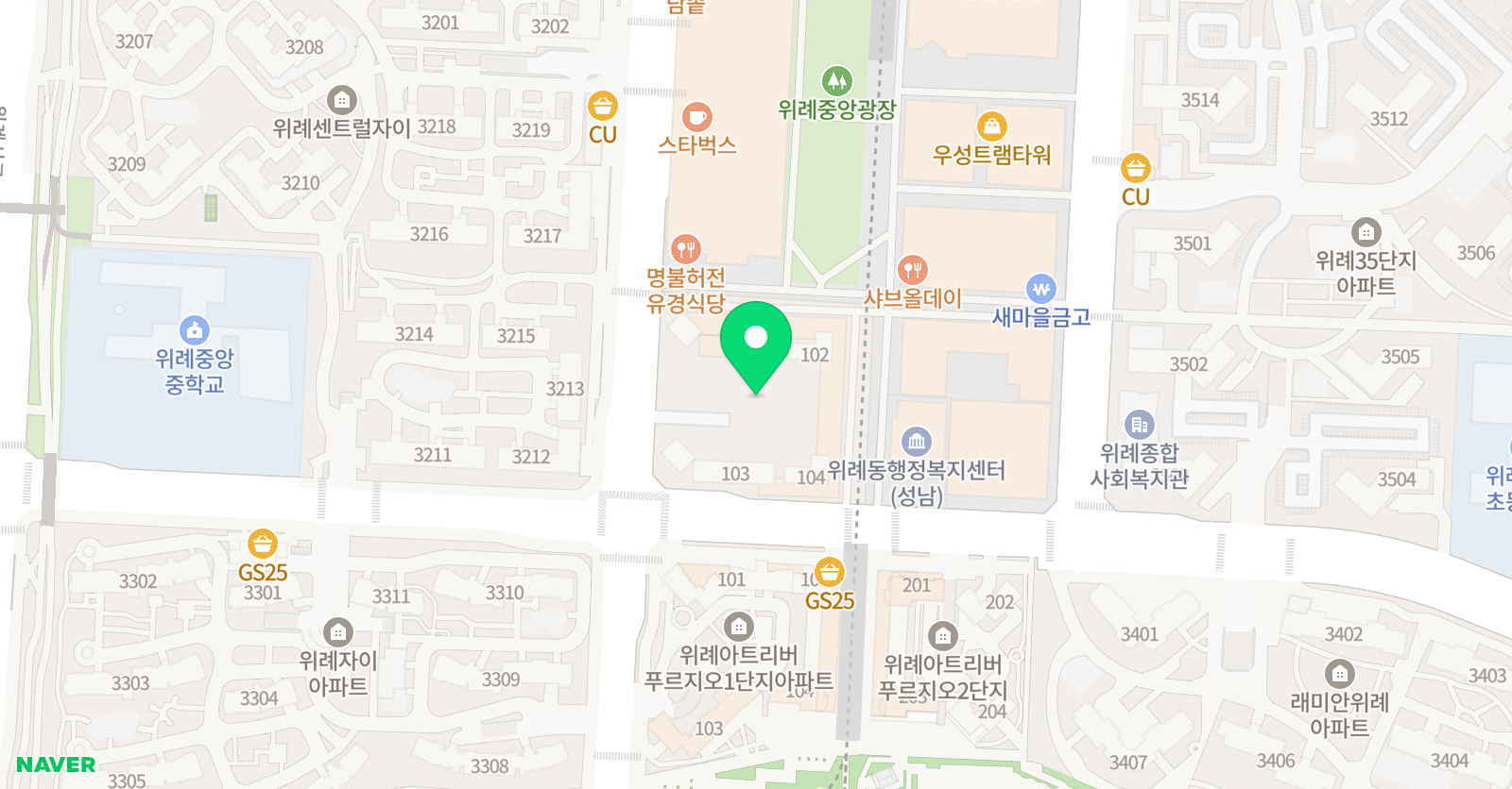 책통클럽 위례보미리즌빌센터 위치