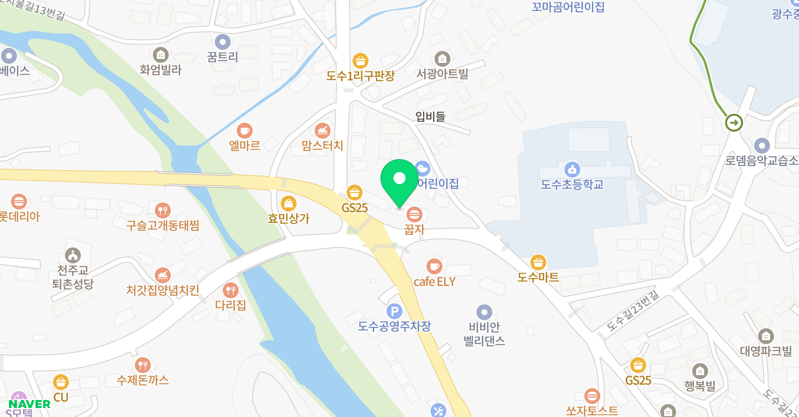 바른아이 민성 태권도 위치