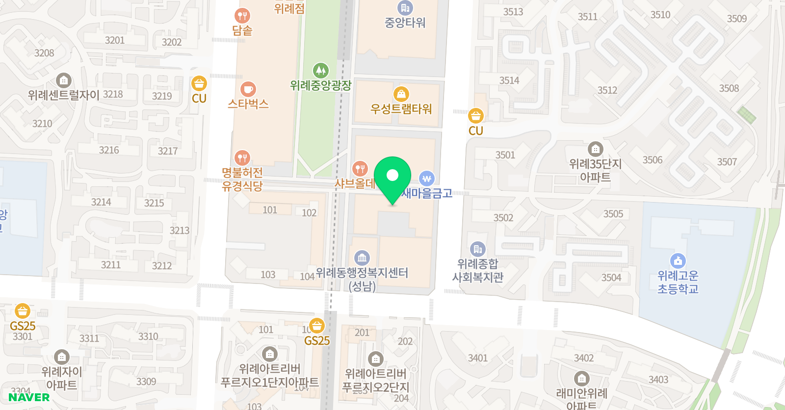 정상어학원 위례국제분원 위치
