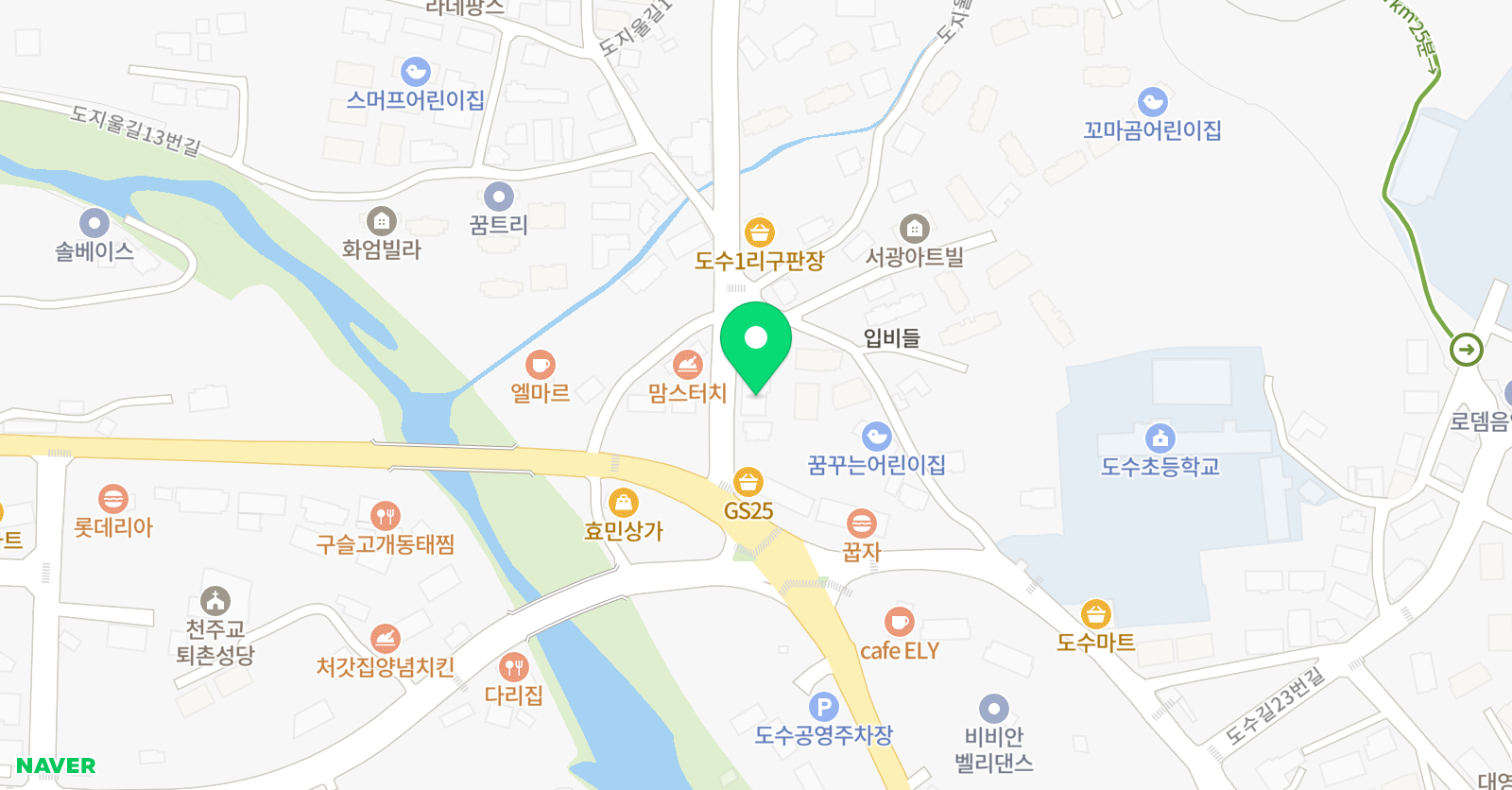 차돌 태권도 위치