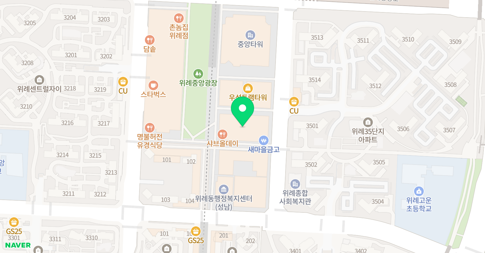 위례와와 학습코칭학원 위치