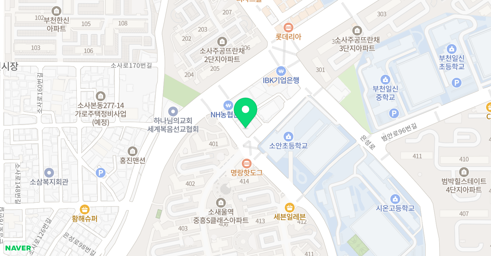 아트앤하트 미술학원 부천소사 원교육원 위치