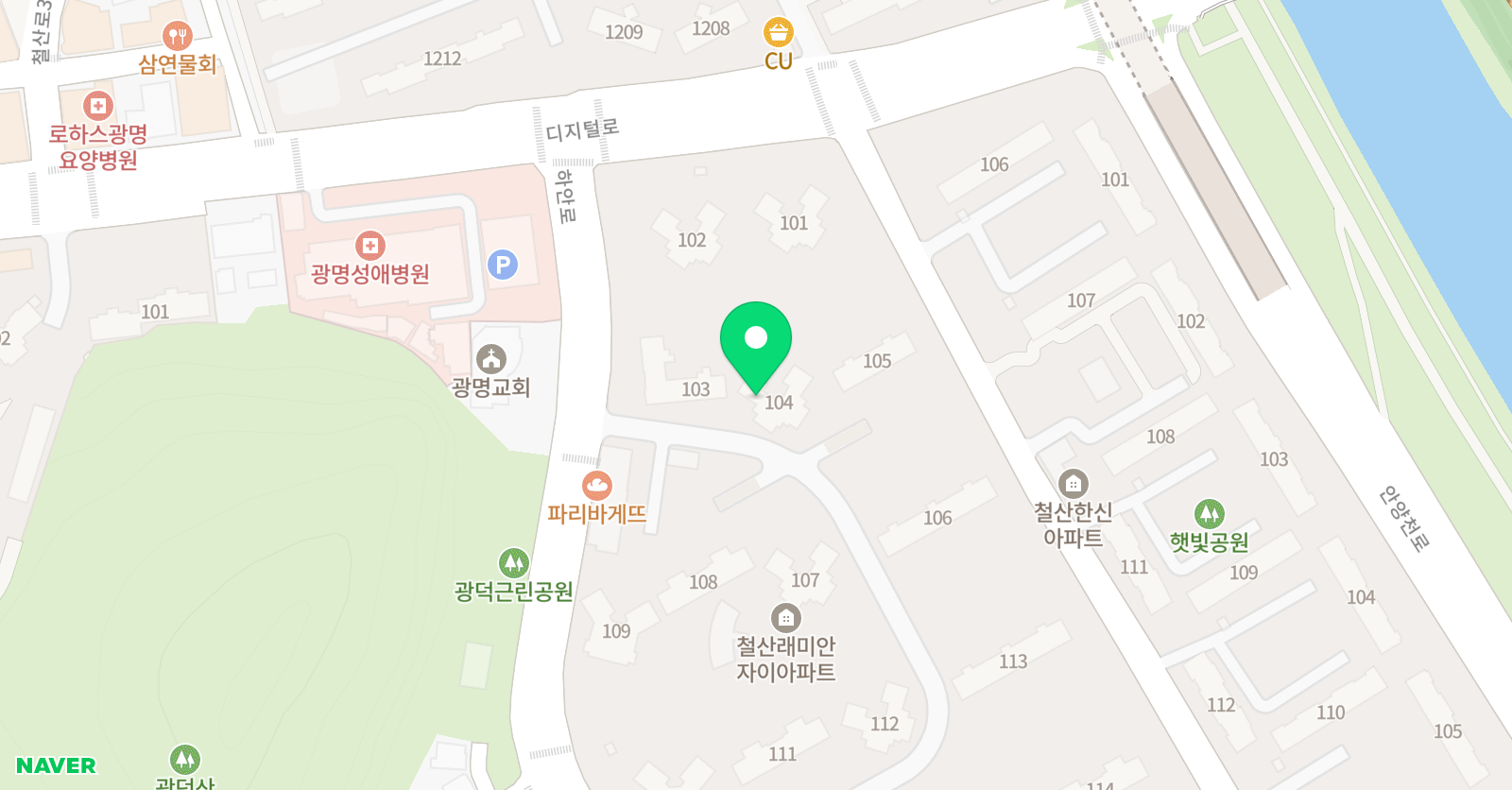 스마트해법 수학 광명래미안자이점 위치