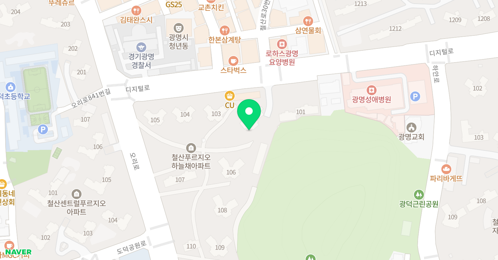 철산푸르지오 하늘채 아트크레오 위치
