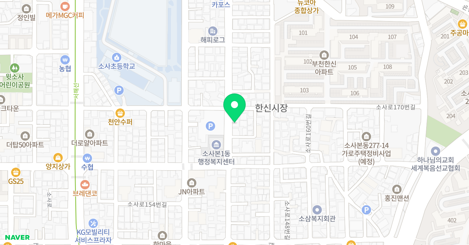 프렌잉글리시 영어학원 소사본점 위치
