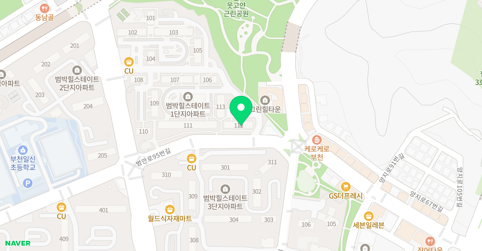 아소비 부천범박힐스테이트1단지점 위치