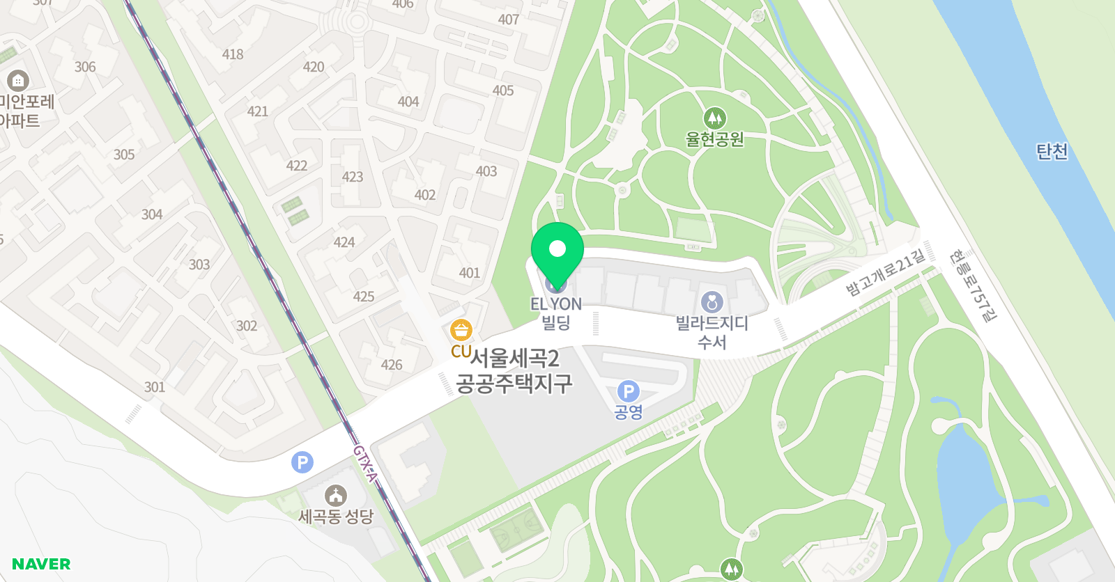용인대예다함 태권도 위치