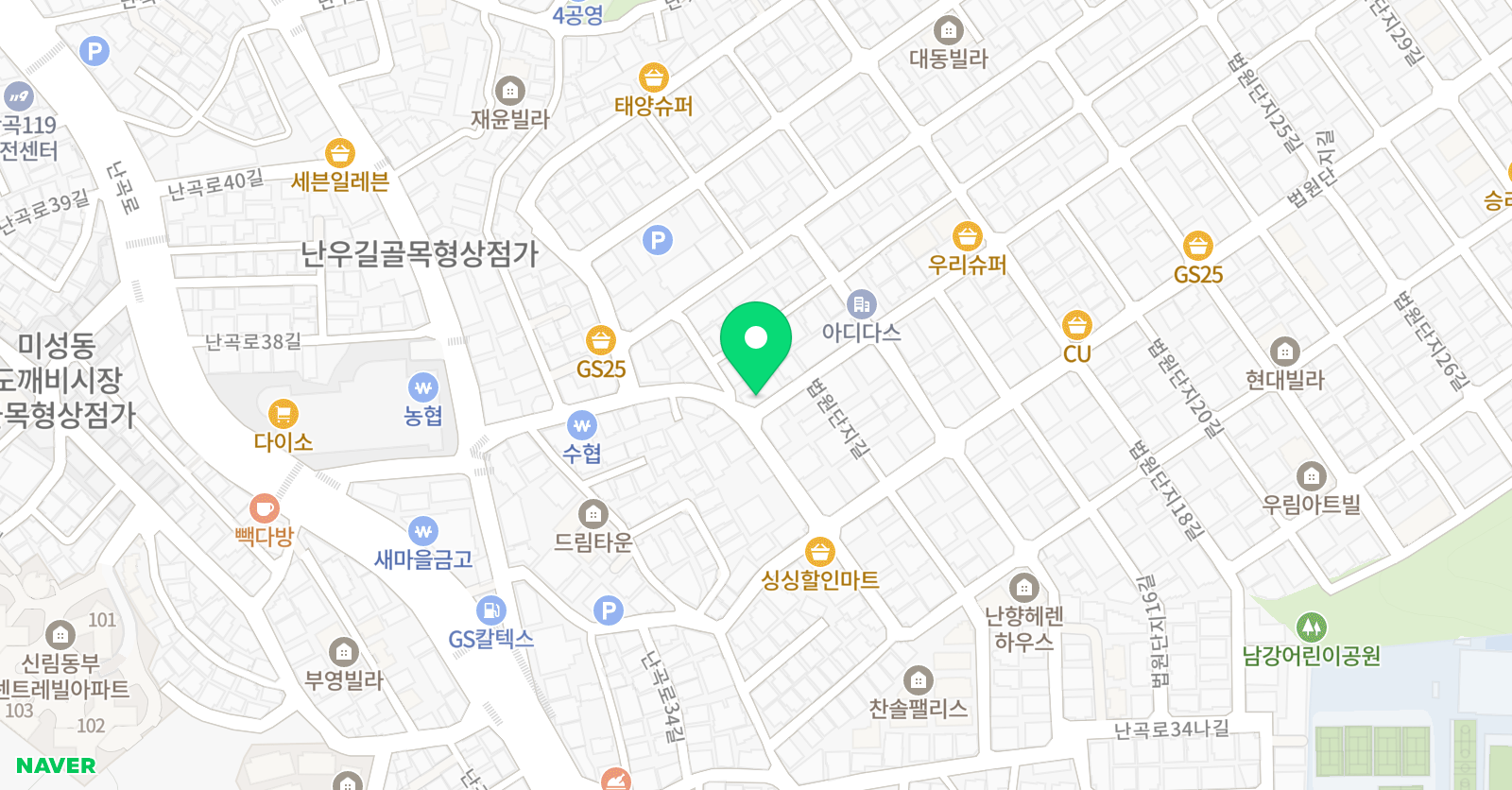 꿈이크는 보습학원 위치