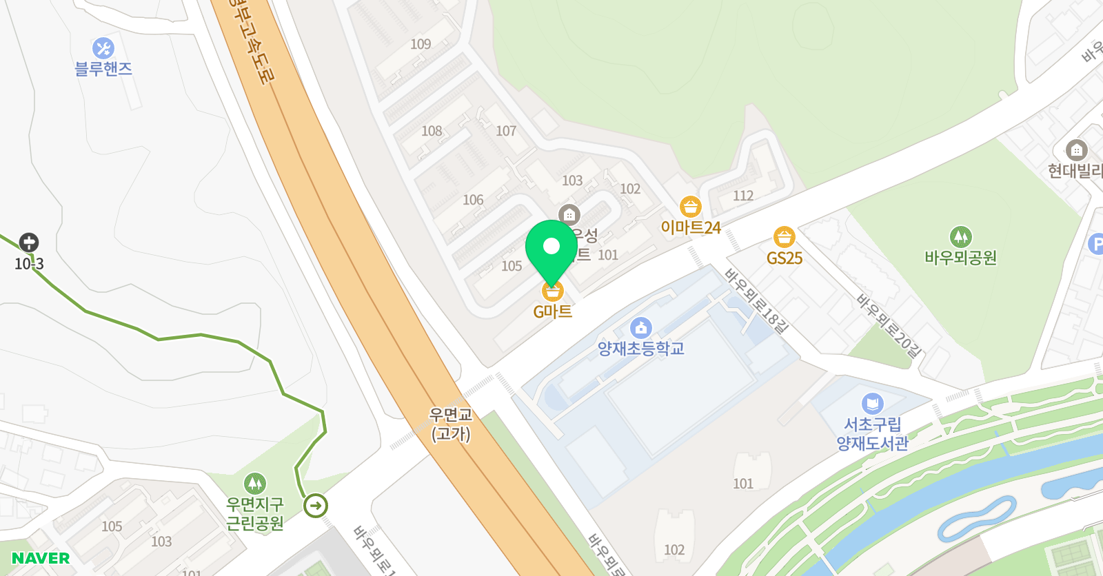 스마트해법 수학 양재우성점 위치