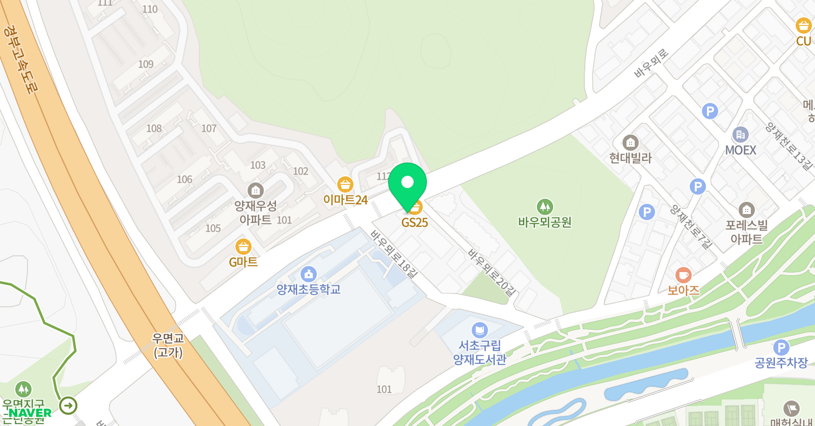 빨간펜수학의달인 양재우성점 위치