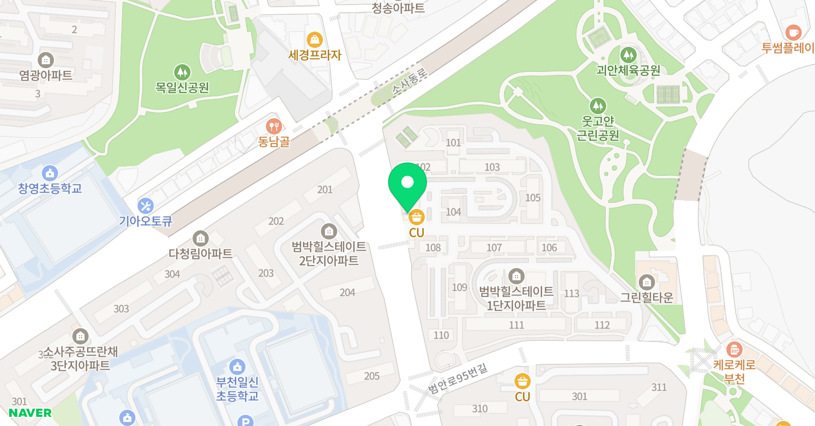 부천현대 태권도장 위치