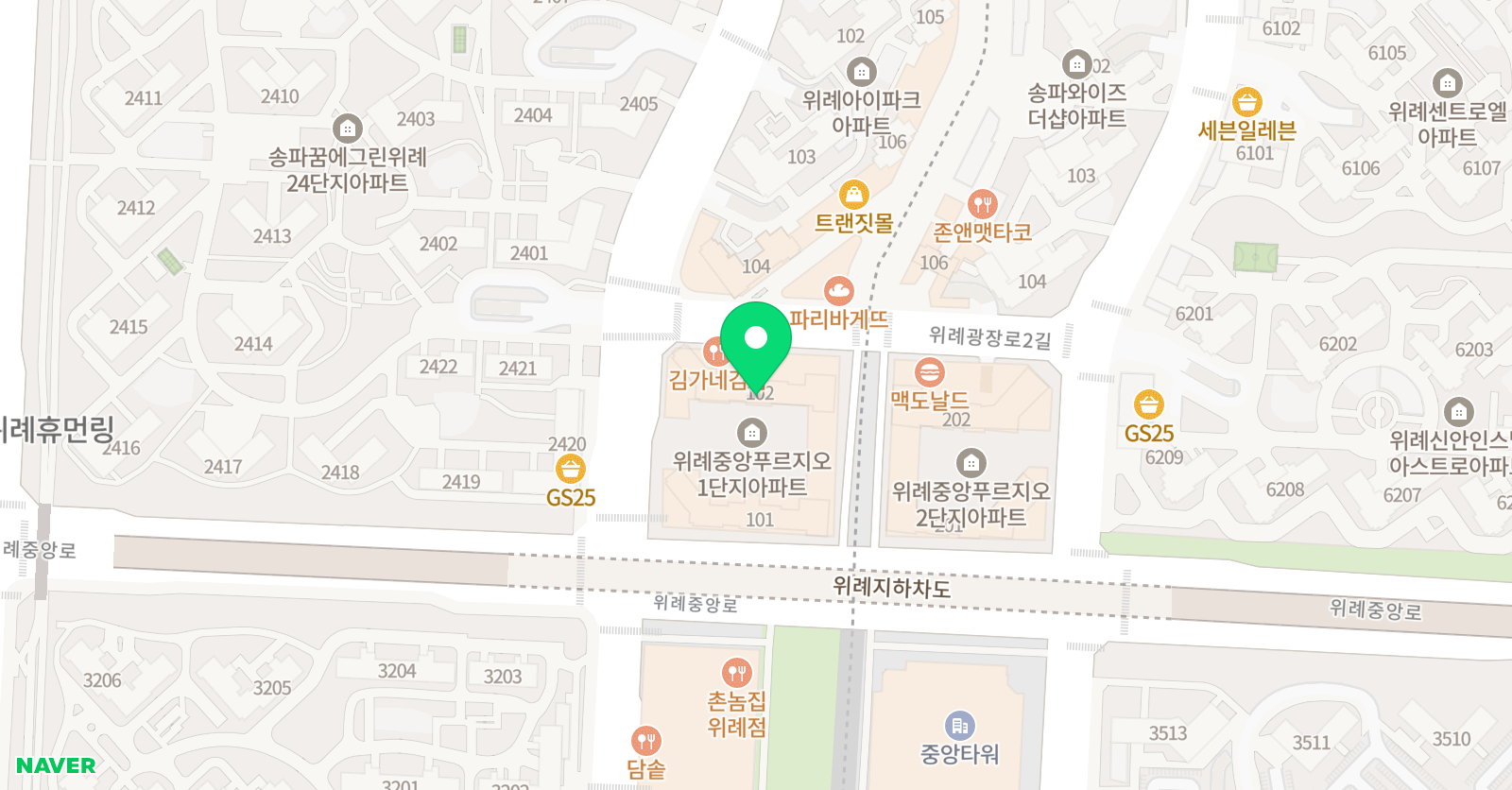 기탄 사고력교실 위례중앙푸르지오점 위치