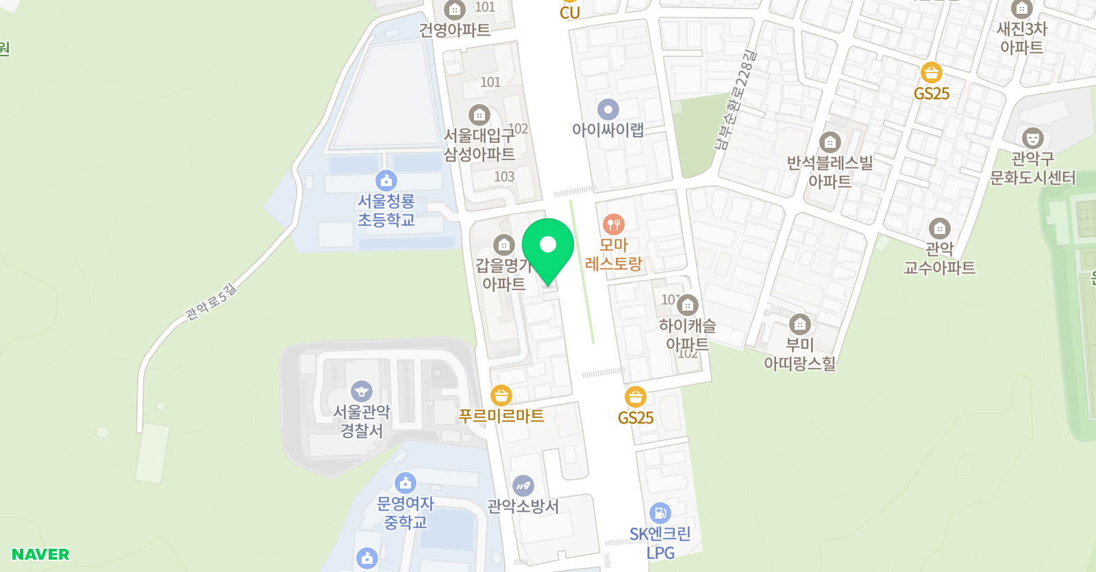 아트앤하트 관악청룡 미술교습소 위치
