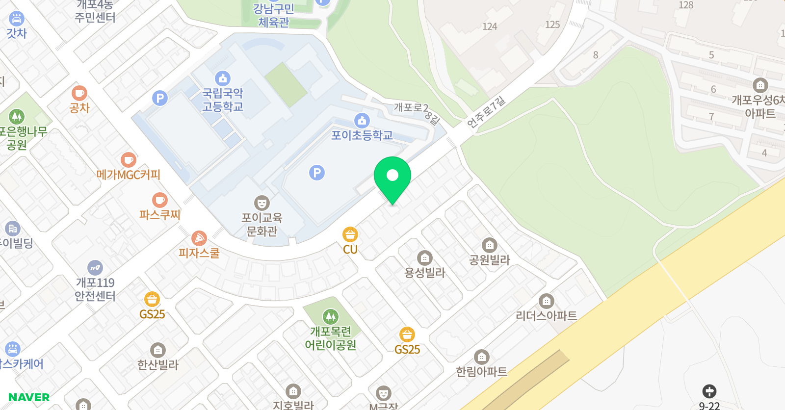 개원영재 바둑 위치
