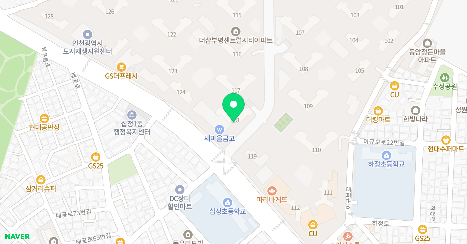 뮤엠 영어 부평더샵NEST 위치