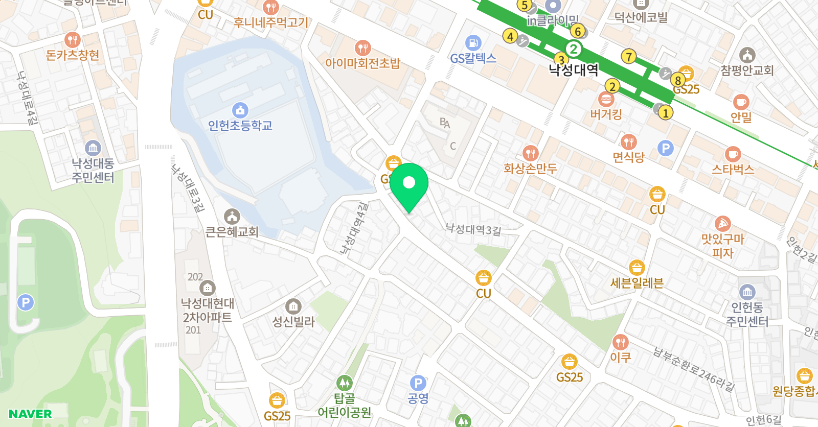 그린 미술 위치