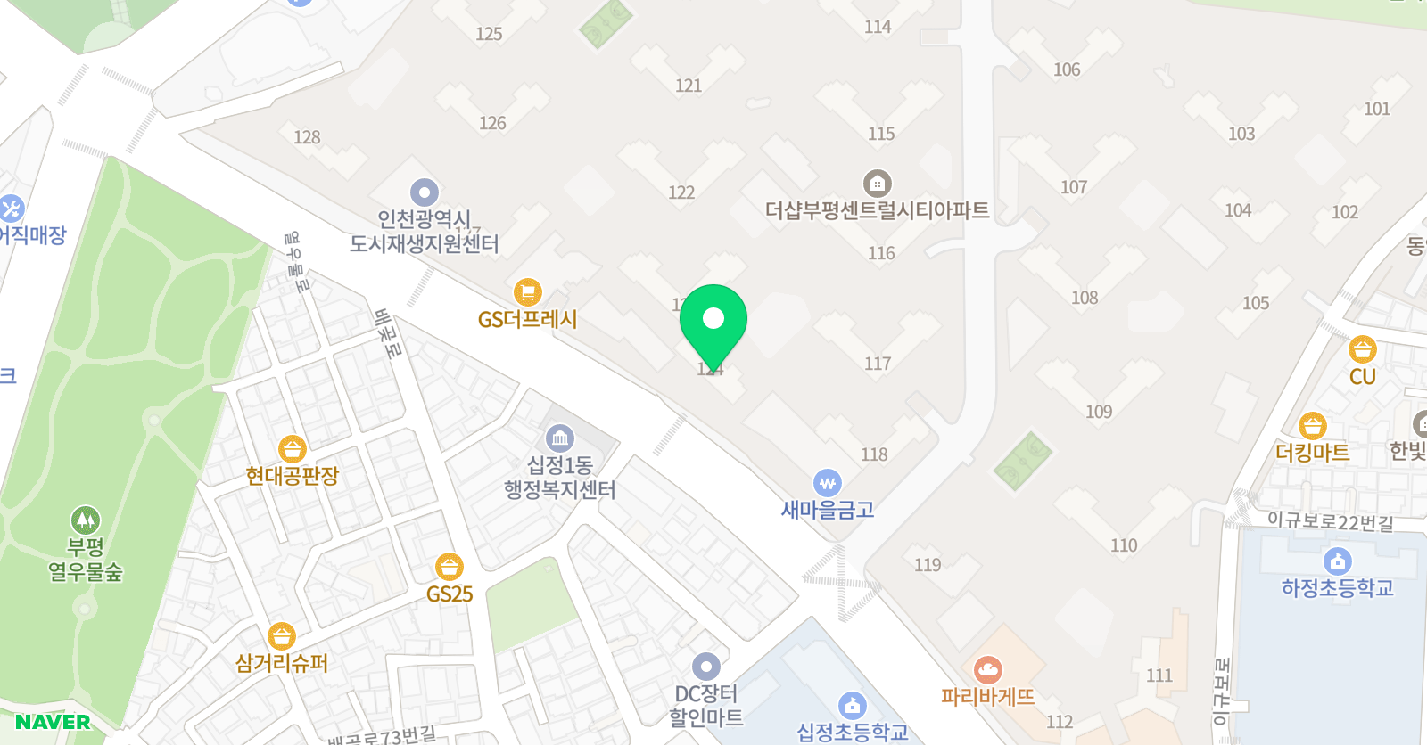 스마트해법 수학 인천더샵부평센트럴시티124동점 위치