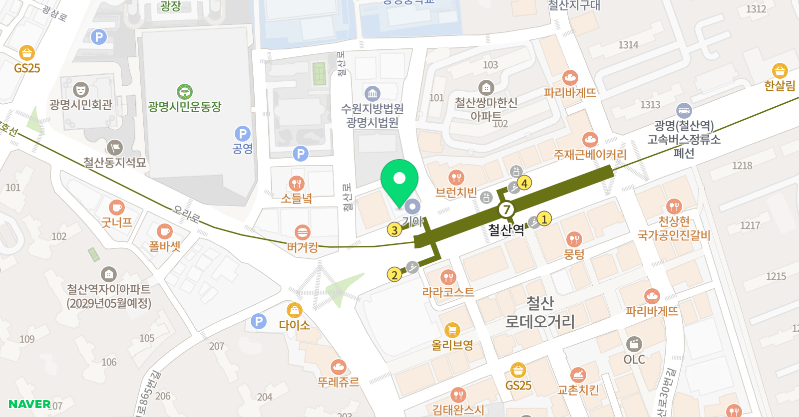 청담 어학원 광명브랜치 위치