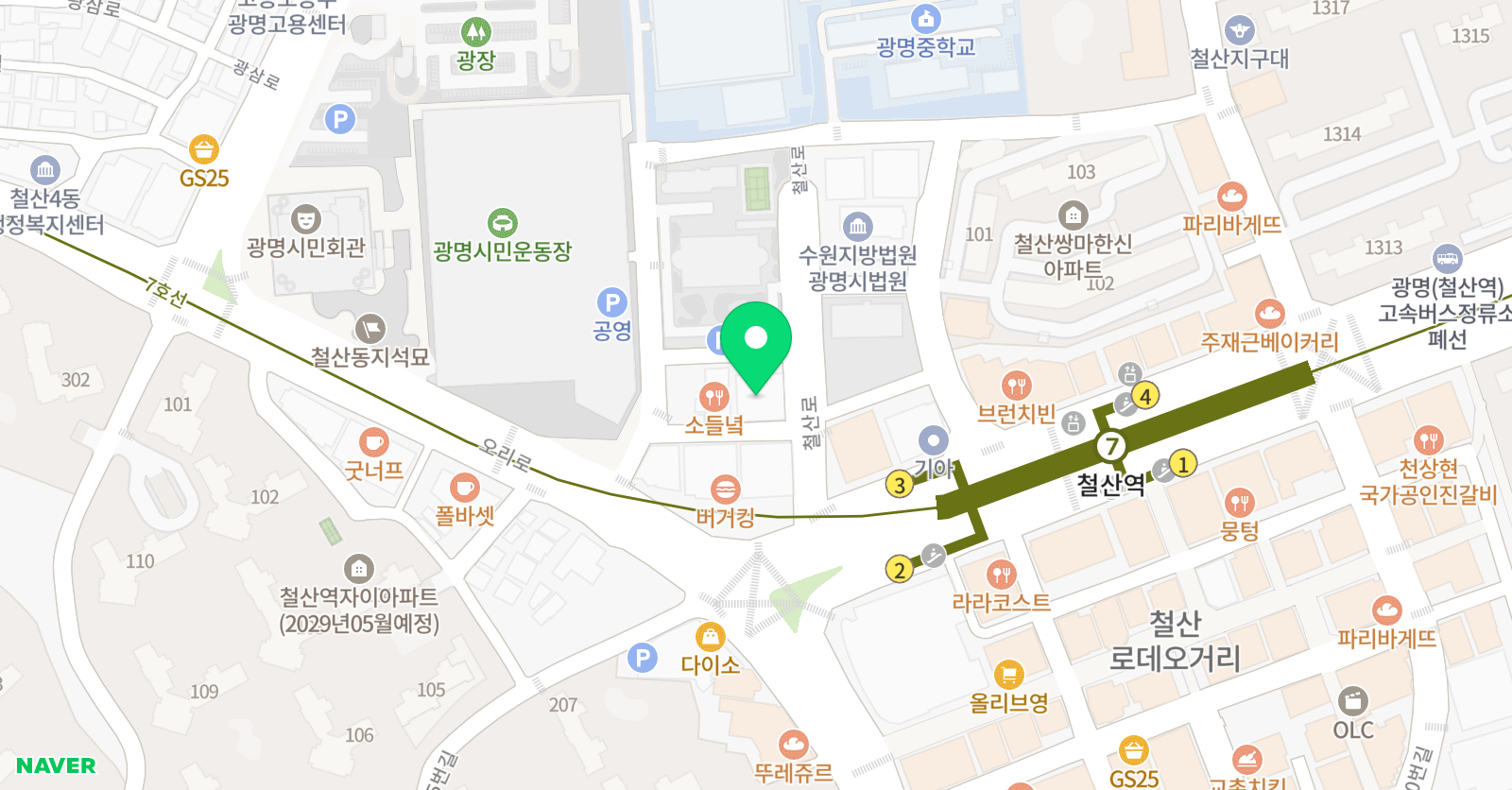 이원류샘 수학학원 위치