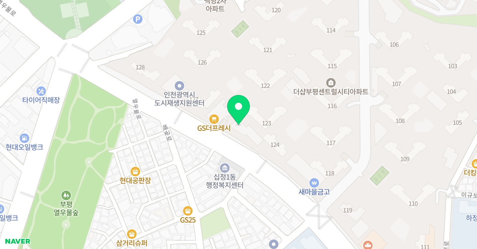 한솔 영어수학 더샵학원 위치
