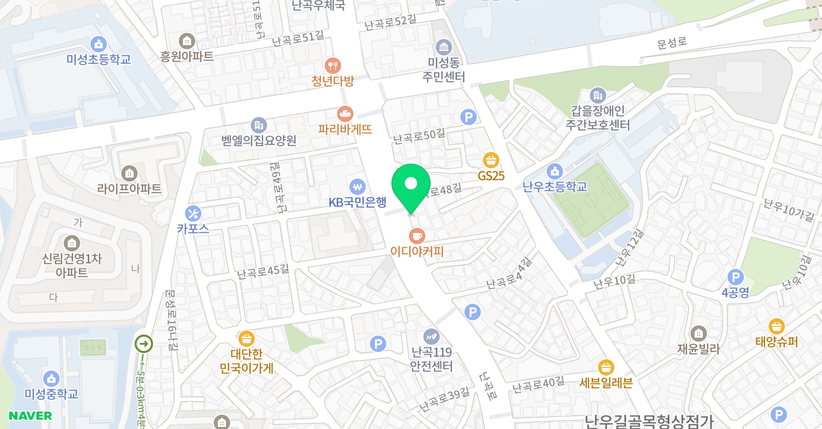 솔잎샘 수학영어학원 위치