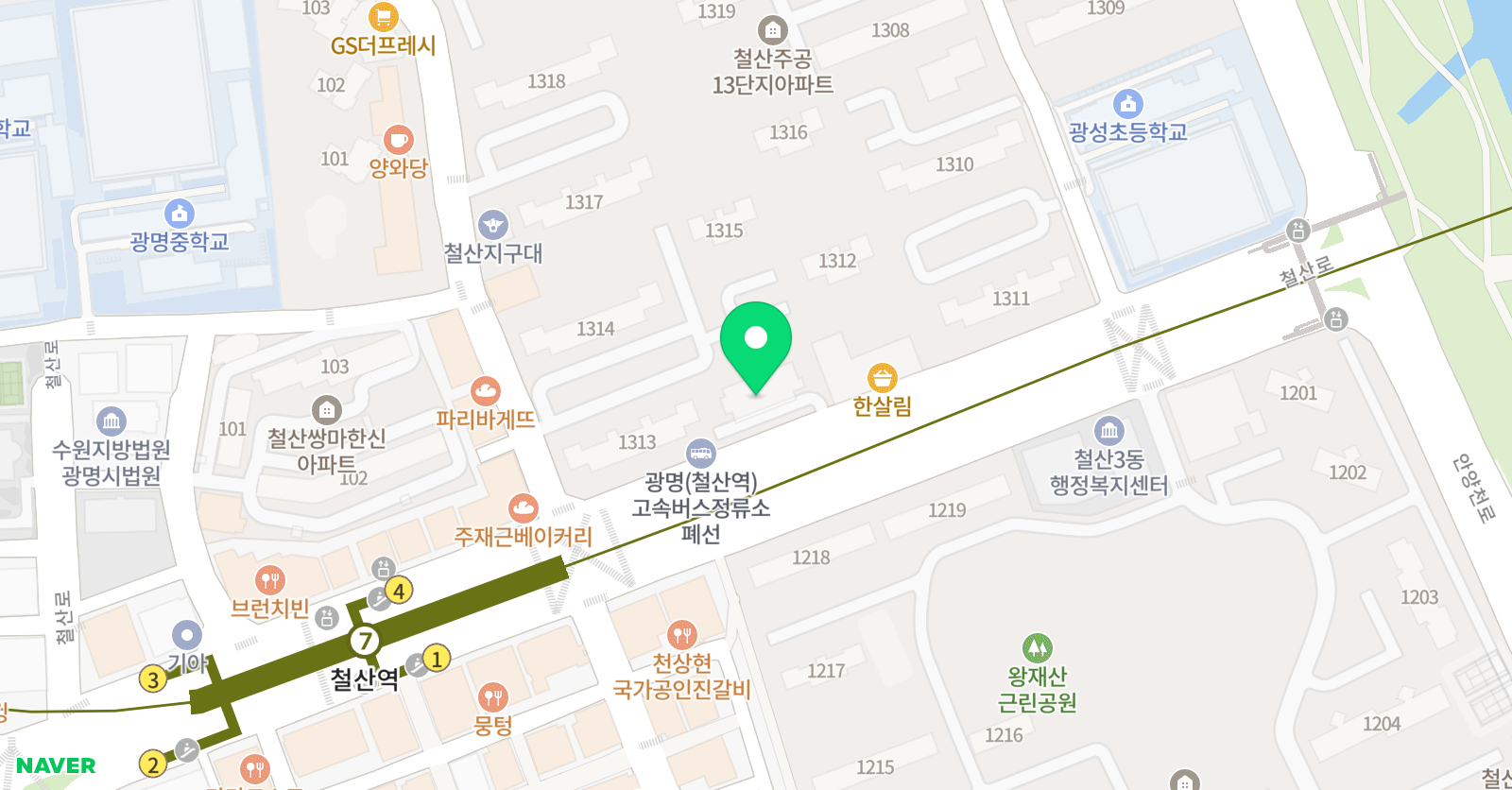 리드인 철산13단지점 위치