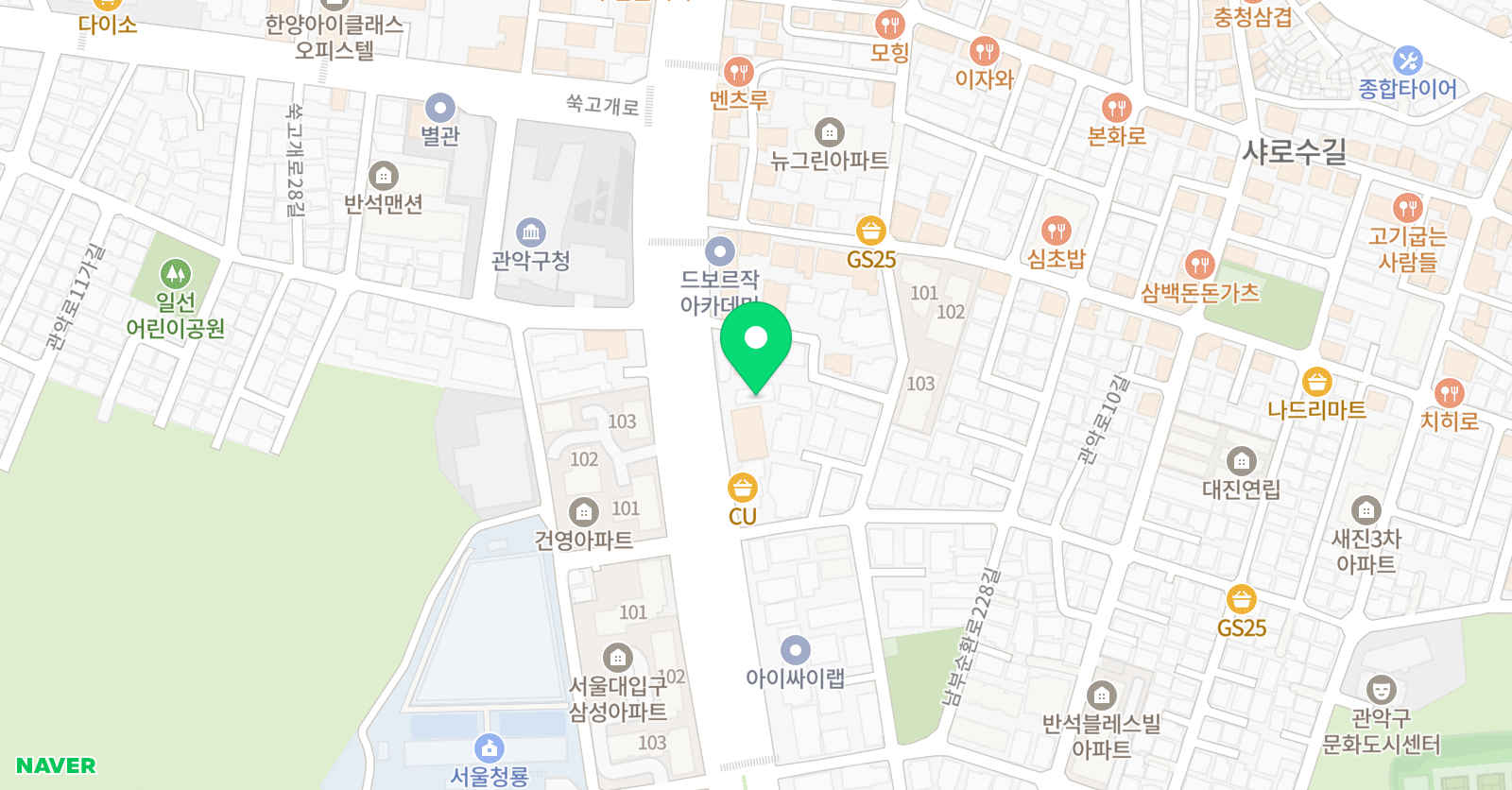 크레이지뮤직 관악구청점 위치