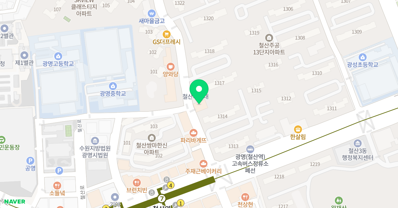 뉴 광명 경희대 태권도 위치