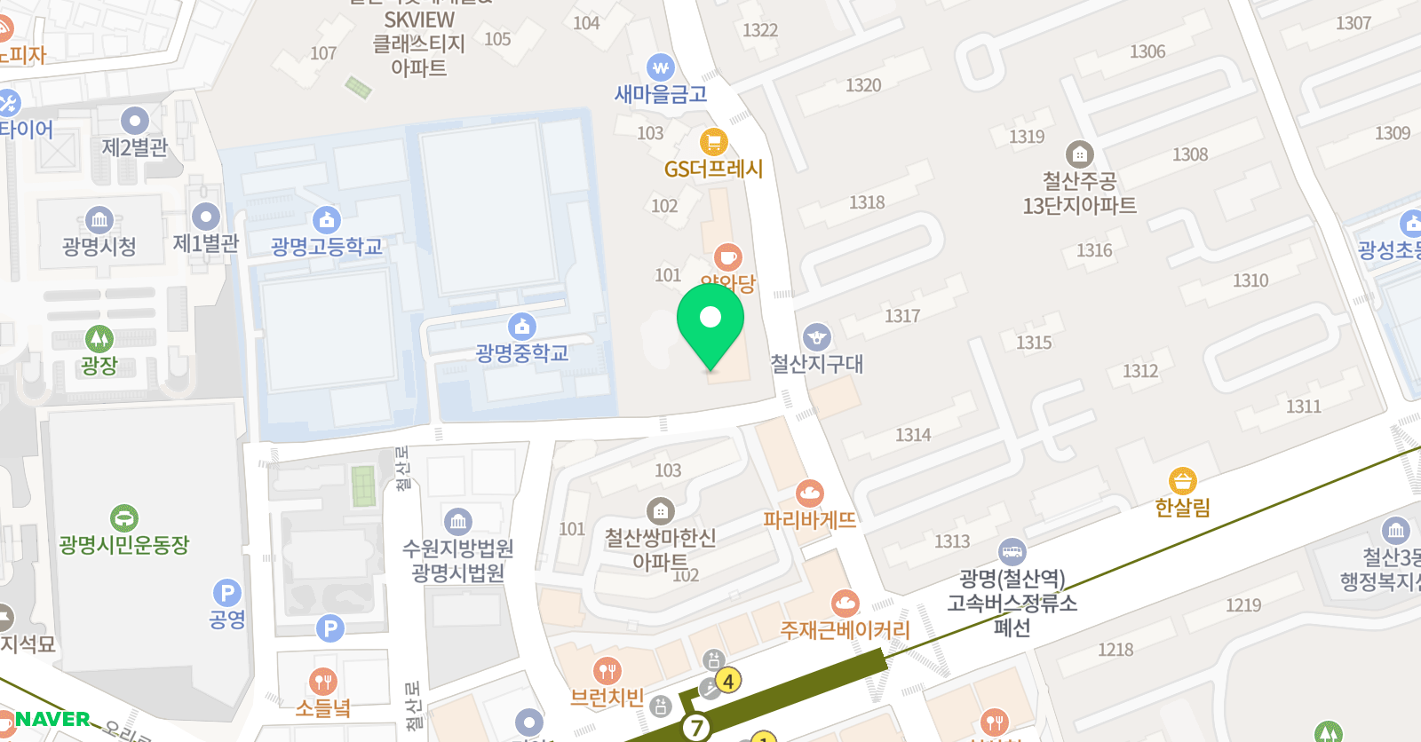 제이케이 음악학원 철산롯데캐슬점 위치