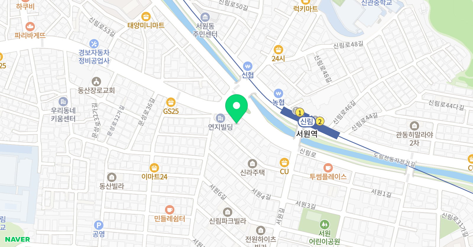 M&E 학원 위치