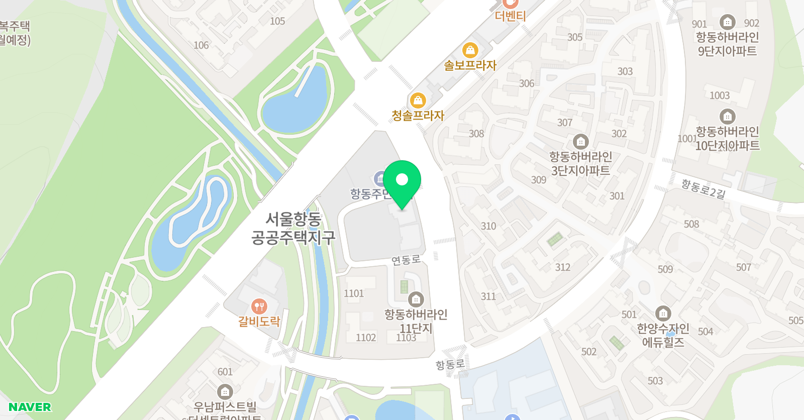 유니팝 미술 항동교습소 위치