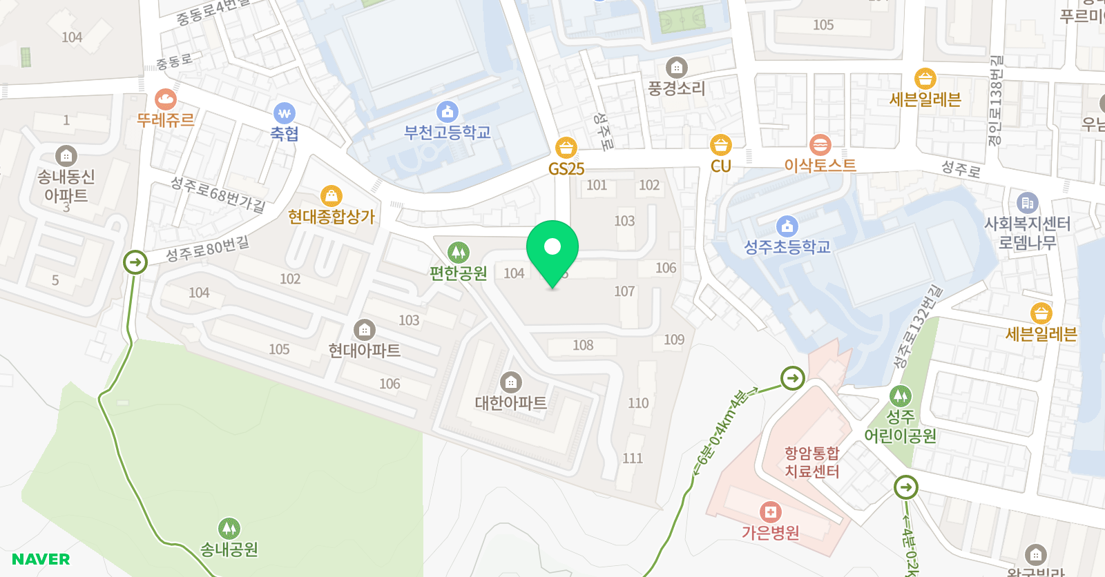 기탄사고력교실 송내이편한세상점 위치