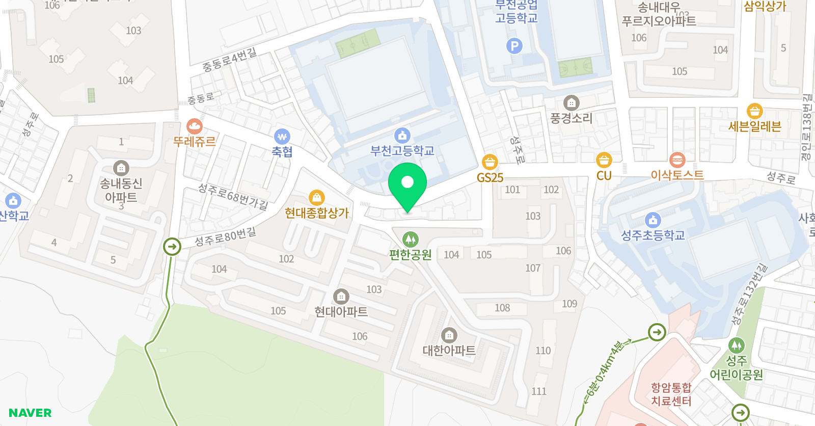 쏀 수학 송내서진학원 위치