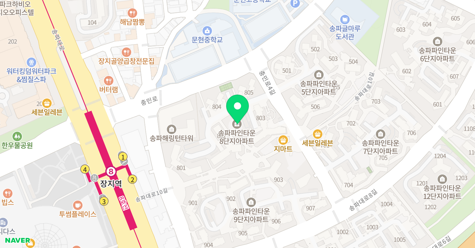 스마트해법수학 송파장지플레이스점 위치