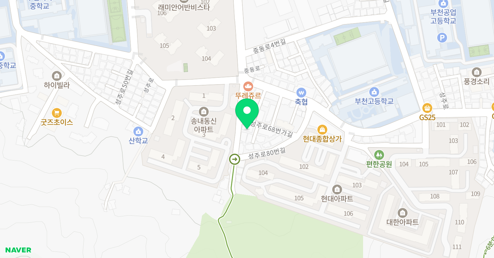 정도 태권도 위치
