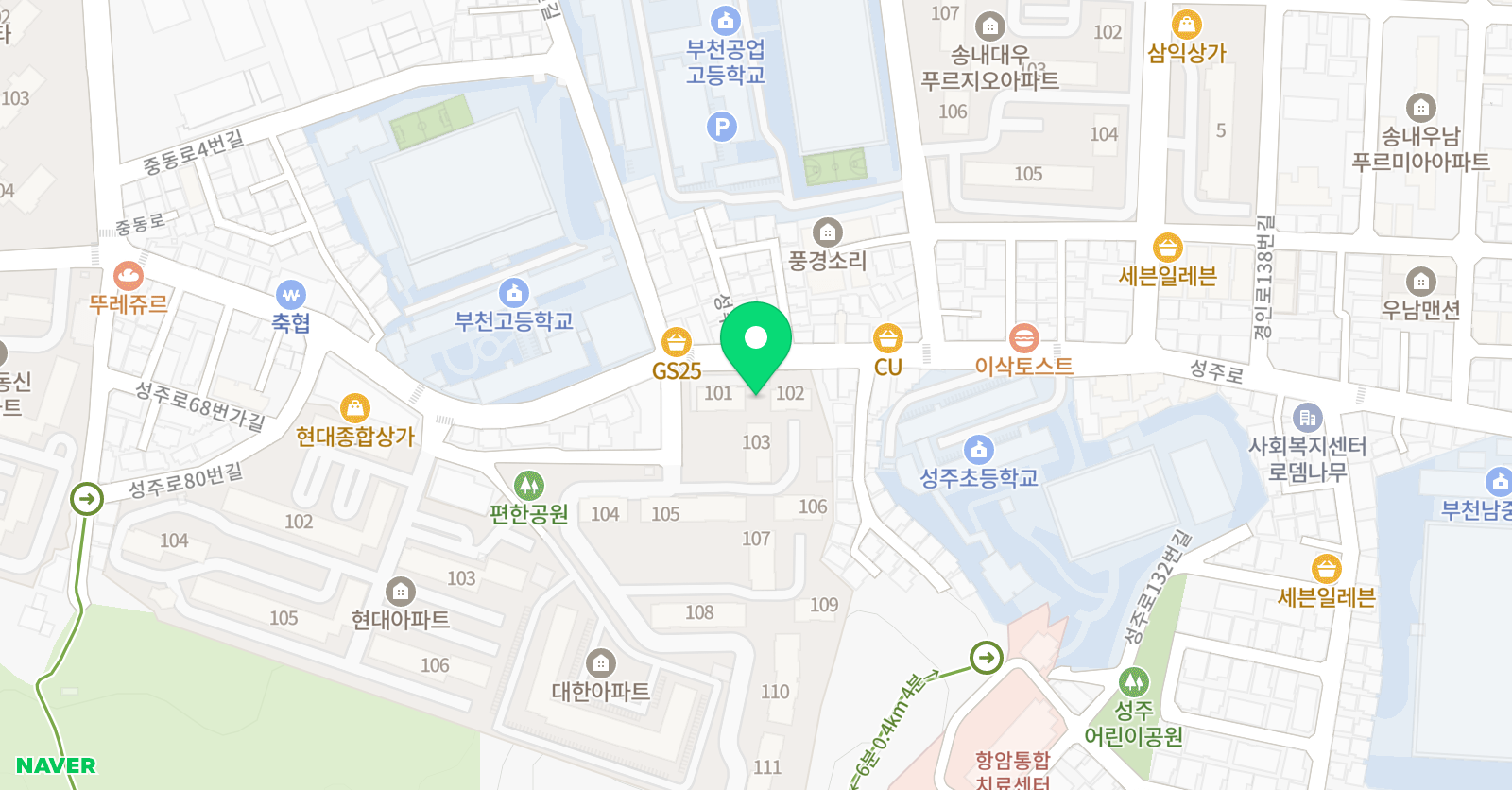 산들바람 수학교습소 위치