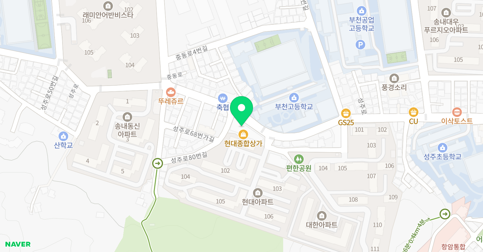 현대 음악학원 위치